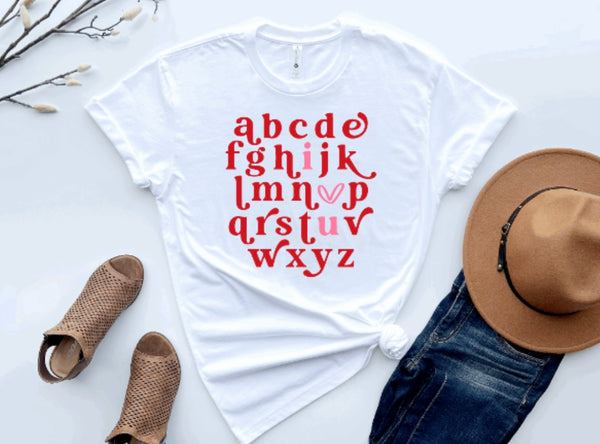 Valentine's Alphabet Tee