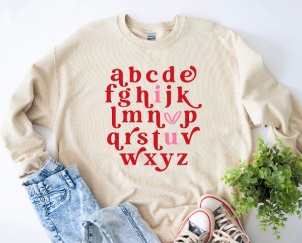 Valentine's Alphabet Crewneck