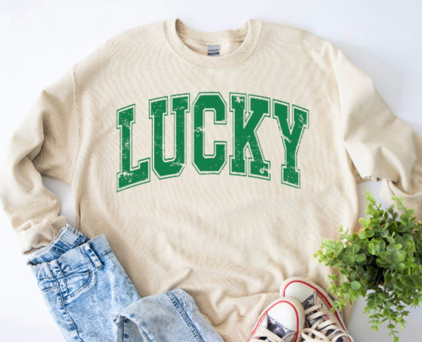 Distressed Lucky Crewneck