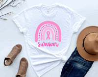 Breast Cancer Survivor Rainbow Tee